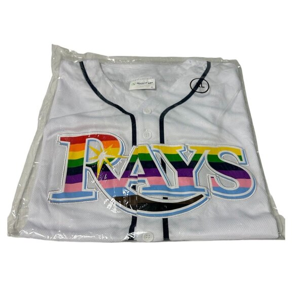 Tampa Bay Rays Pride Month Jersey XL SGA Tropicana Field Florida Rainbow Logo - Picture 2 of 8